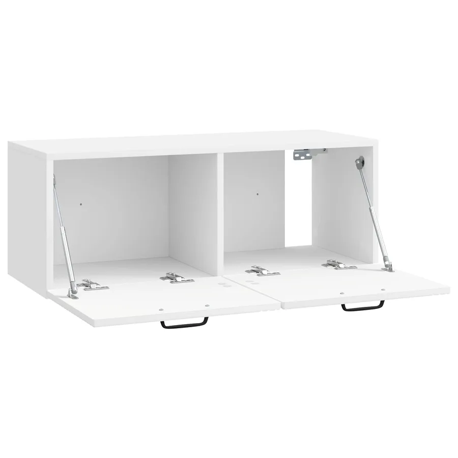 Meuble TV mural Montage mural Blanc brillant 78,5 x 31 x 30 cm - 5