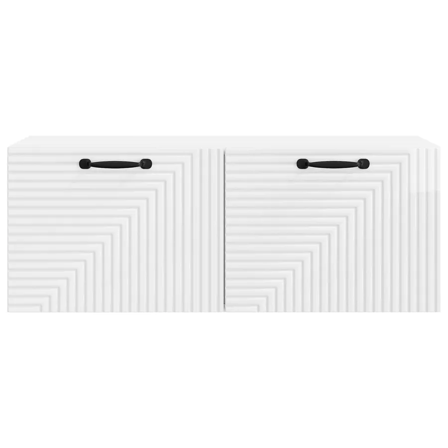 Meuble TV mural Montage mural Blanc brillant 78,5 x 31 x 30 cm - 6