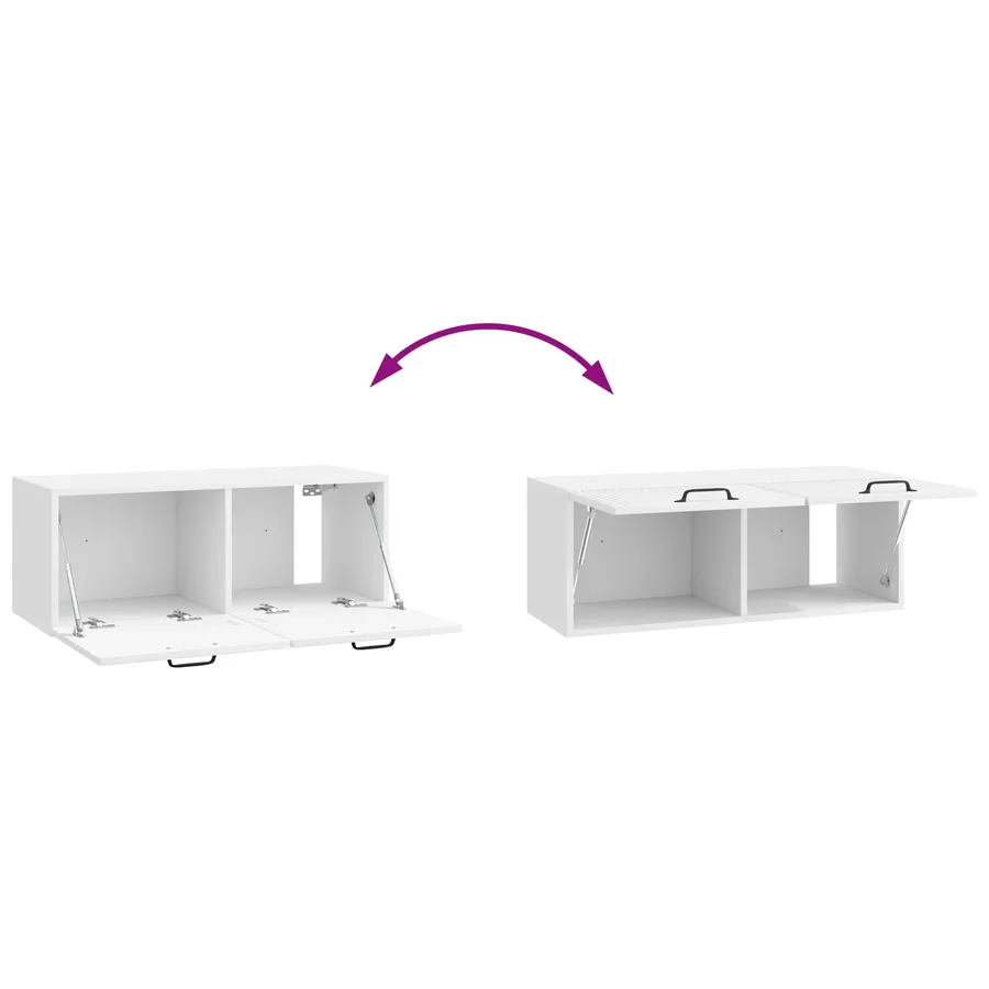 Meuble TV mural Montage mural Blanc brillant 78,5 x 31 x 30 cm - 8