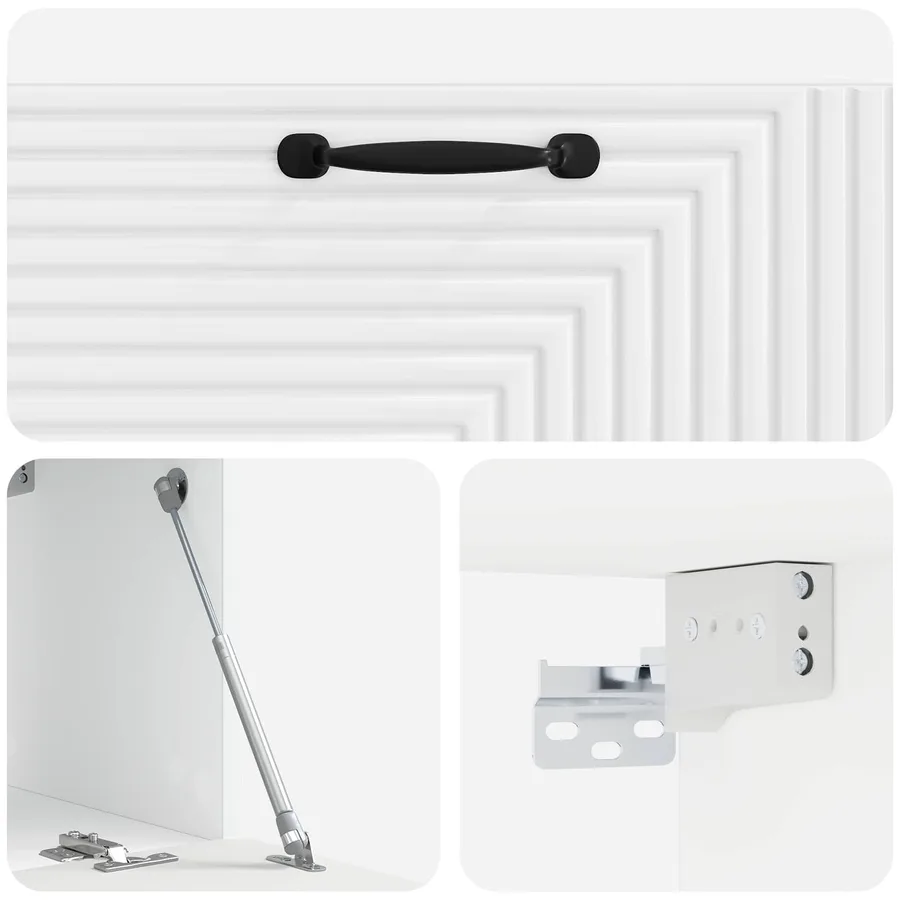 Meuble TV mural Montage mural Blanc brillant 78,5 x 31 x 30 cm - 9