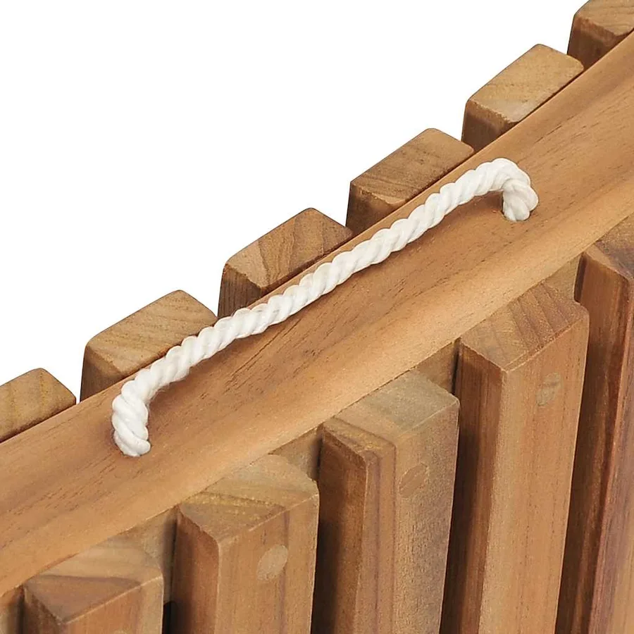 Chaise longue pliable avec table Bois de teck solide - 7