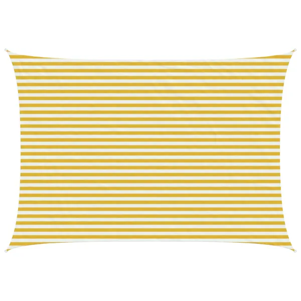 Voile d'ombre Jaune et blanc 3,5 x 5 m HDPE