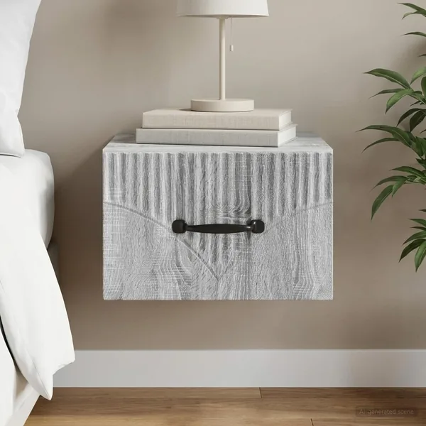 Cabinet de chevet mural Sonoma gris 34,5 x 33 x 20 cm