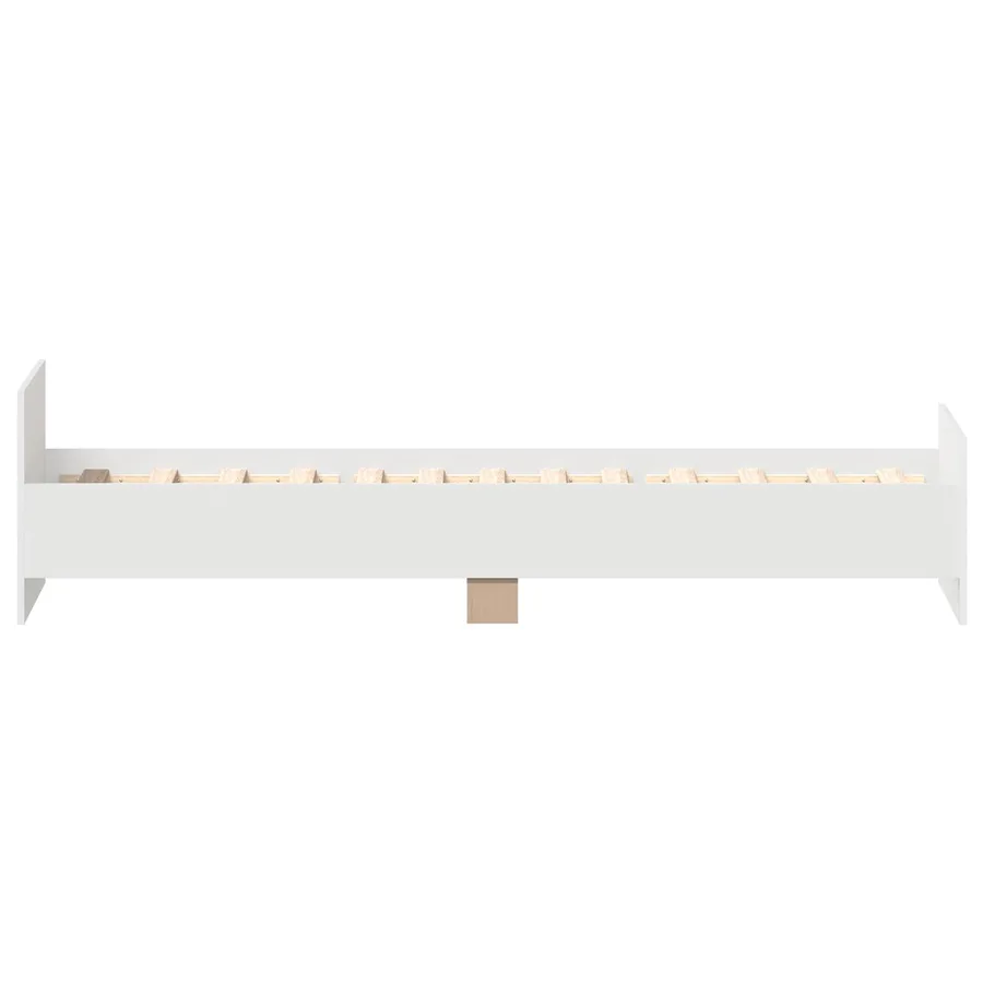 Cadre de lit avec tête de lit Blanc Bois d'ingénierie - 5