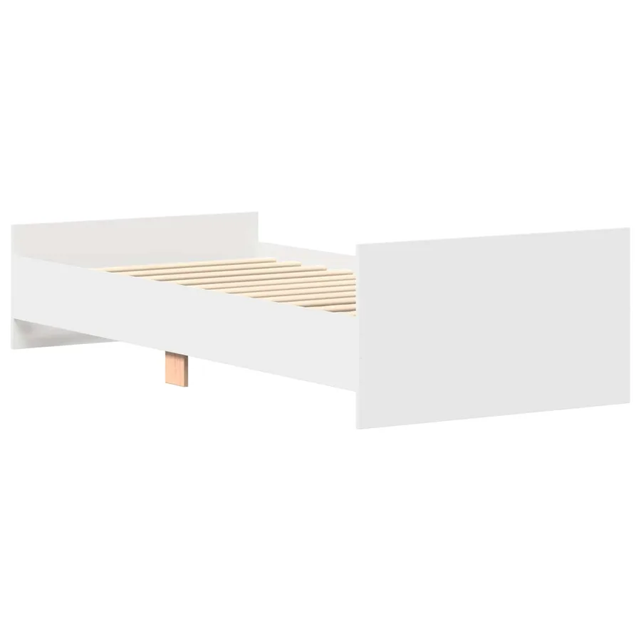 Cadre de lit avec tête de lit Blanc Bois d'ingénierie - 6