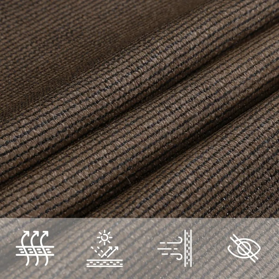 Voile d'ombrage 160 g/m² Marron 4x5x6,8 m PEHD - 5