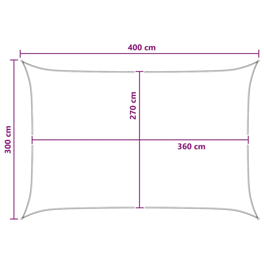 Voile d'ombre Jaune et blanc 3 x 4 m HDPE - 8