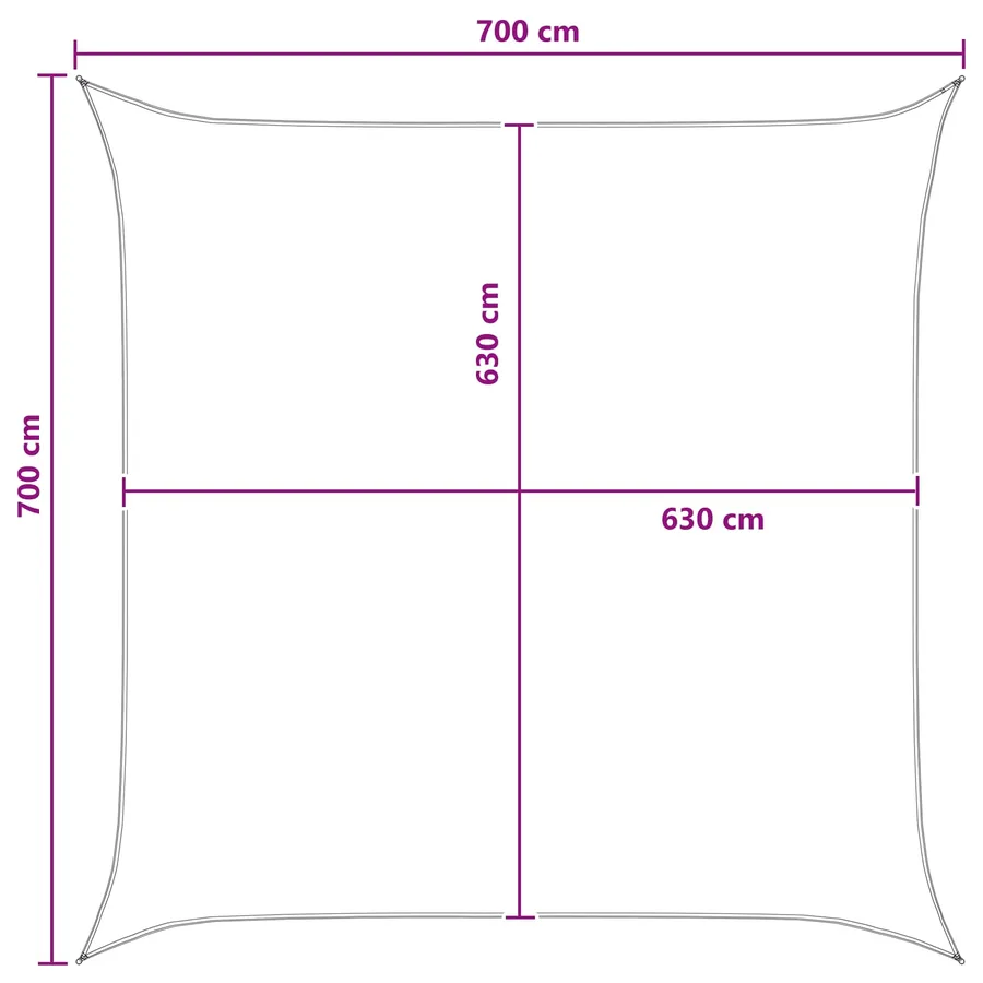 Voile d'ombre Jaune et blanc 7 x 7 m HDPE - 8