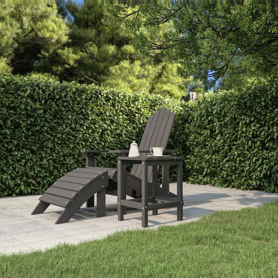 Table de jardin Adirondack Anthracite 38x38x46 cm PEHD - 3