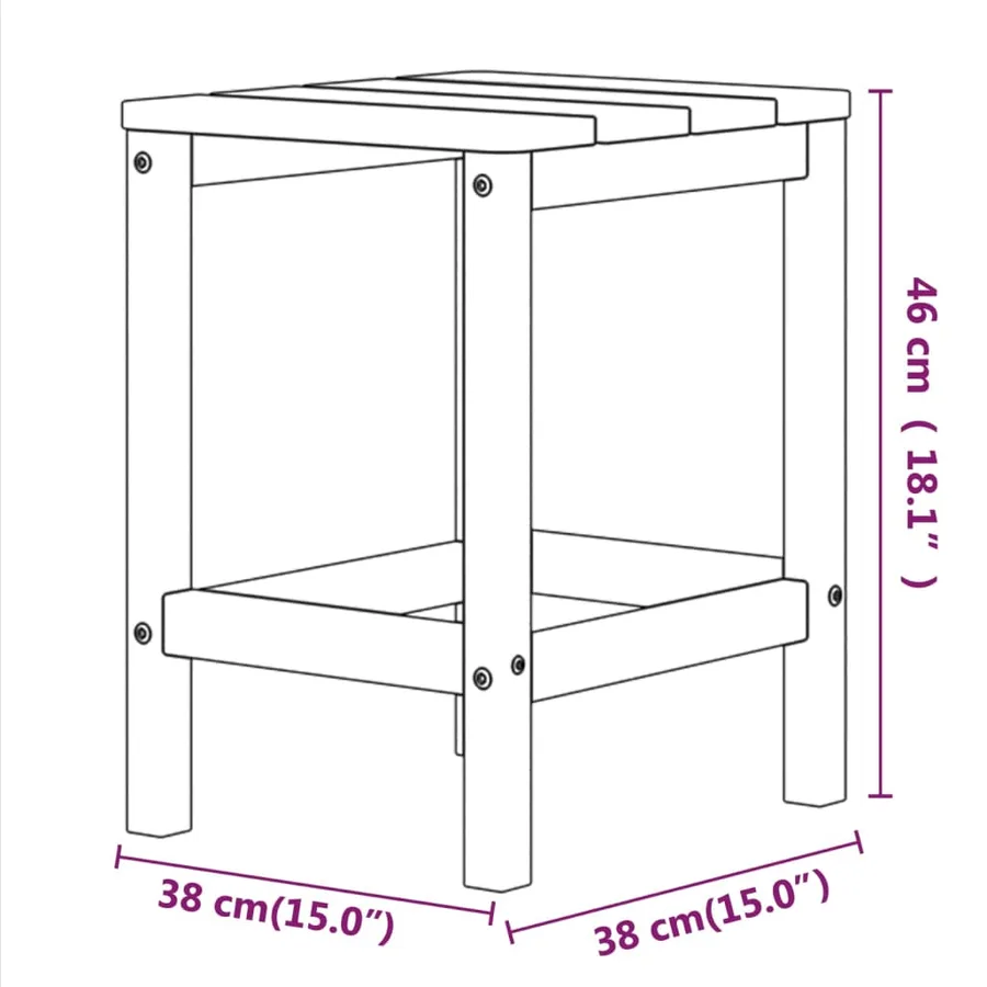 Table de jardin Adirondack Anthracite 38x38x46 cm PEHD - 7