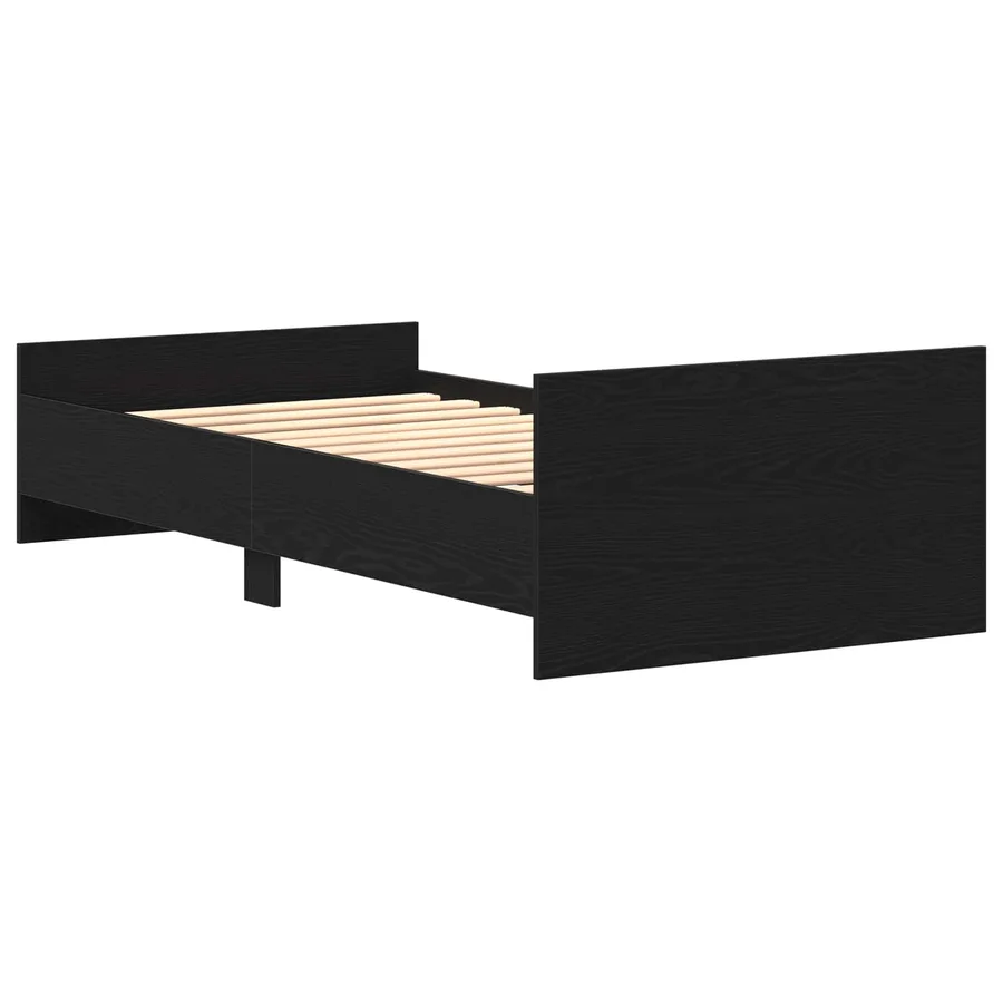 Cadre de lit avec tête de lit Chêne noir Bois d'ingénierie - 6