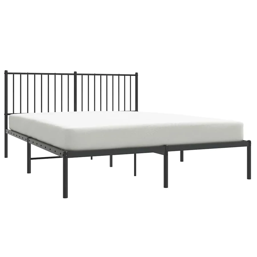 Metal bed frame without mattress and headboard black 160x200 cm - 4
