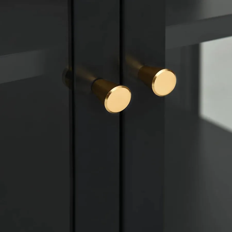 Buffet Noir 105x35x70 cm Acier et verre - 7