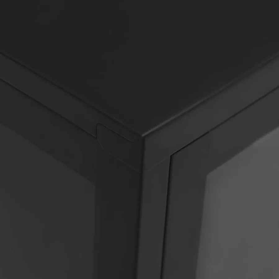 Buffet Noir 105x35x70 cm Acier et verre - 8