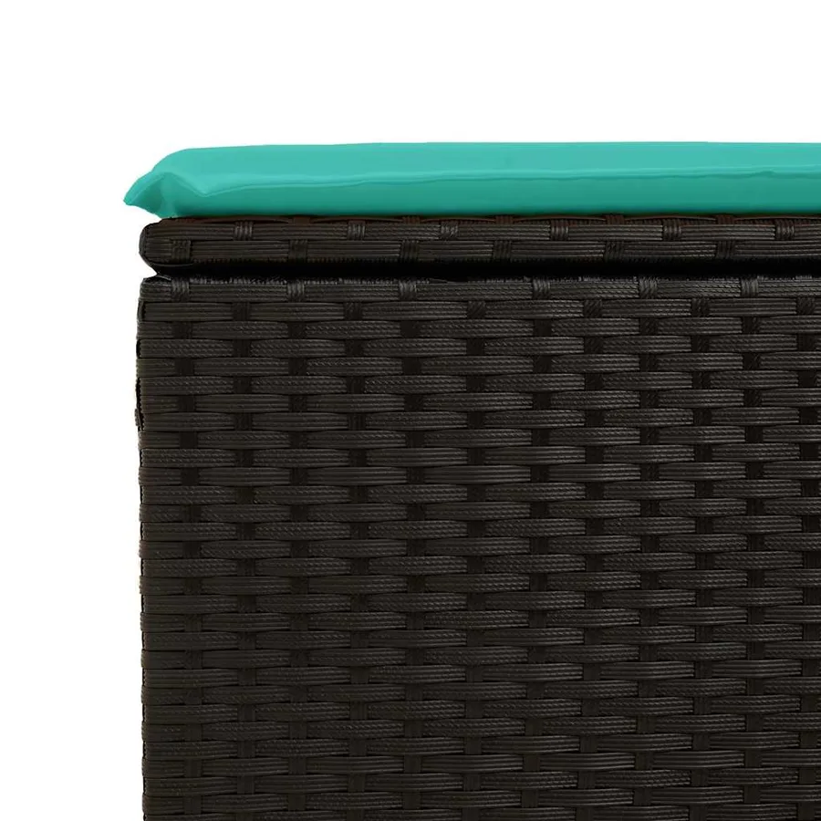 Salon de jardin 9 pcs avec coussins noir résine tressée - 16