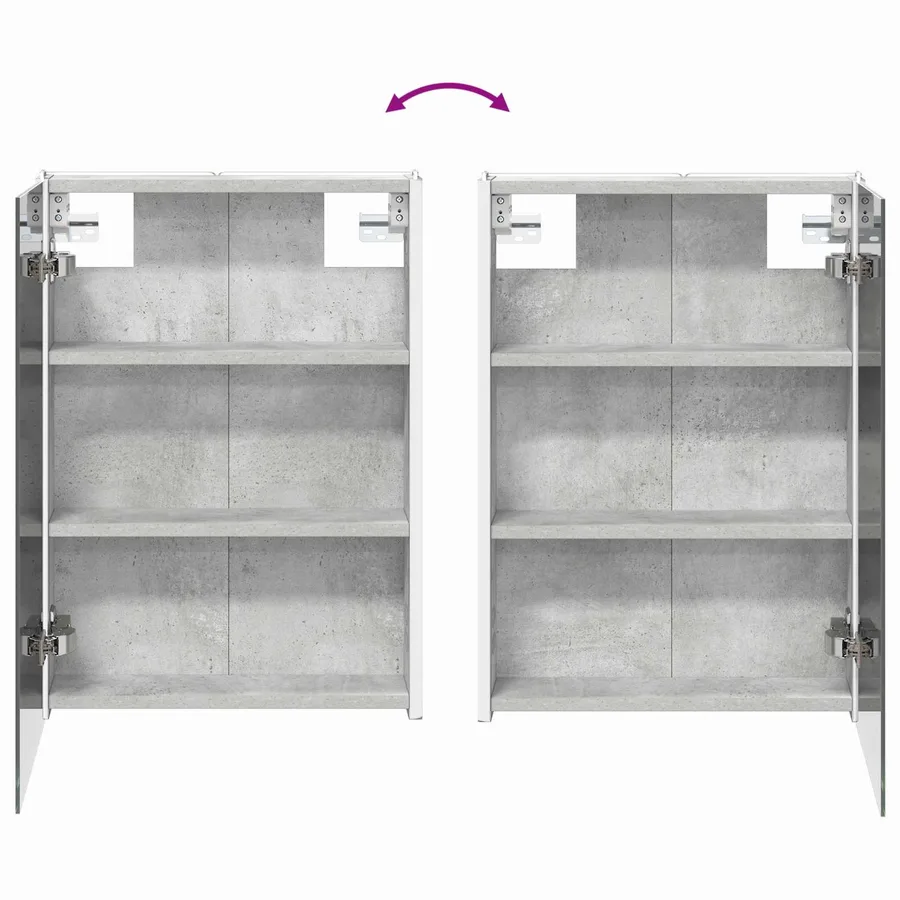 Ensemble d'armoire de salle de bain 5 pcs Gris béton - 12