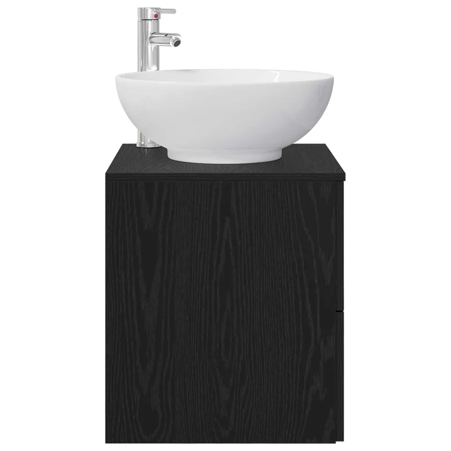 Vanité de lavabo mural Chêne noir 49,5 x 44,5 x 66,5 cm - 4