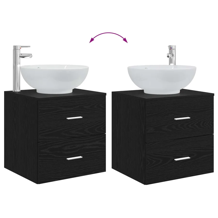 Ensemble de mobilier de salle de bain 5 pcs Chêne noir - 13