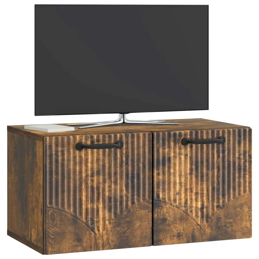 Meuble TV mural Chêne fumé 59,5 x 31 x 30 cm Bois d'ingénierie - 3