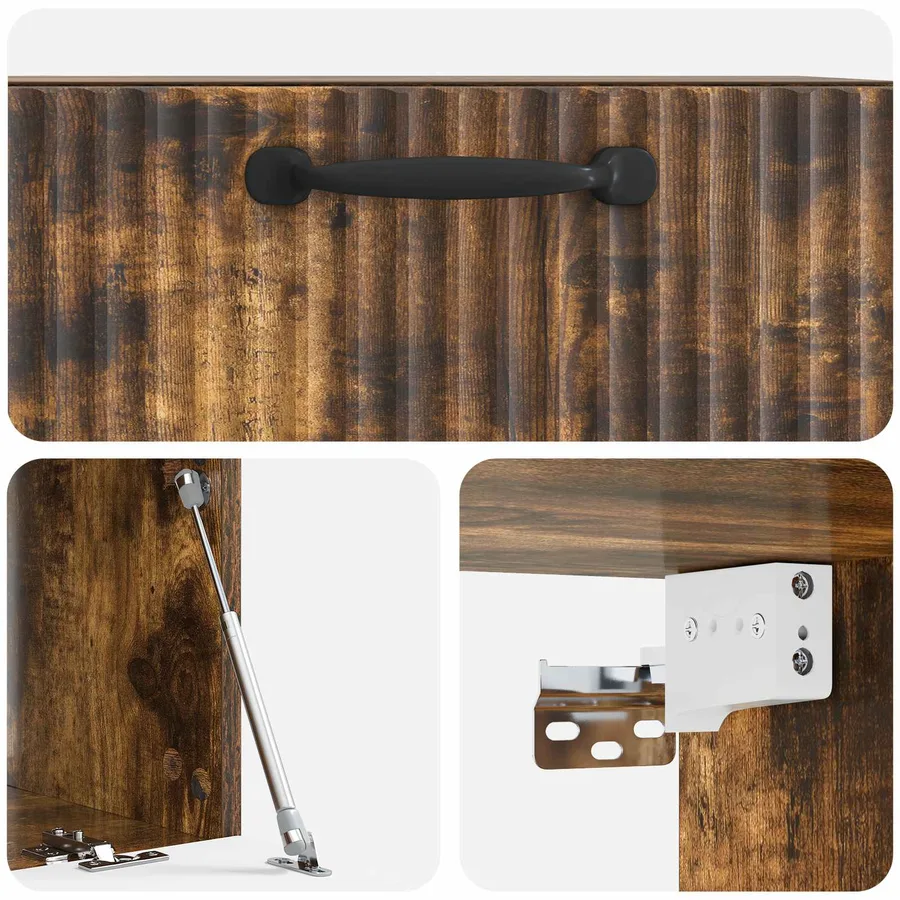 Meuble TV mural Chêne fumé 59,5 x 31 x 30 cm Bois d'ingénierie - 9