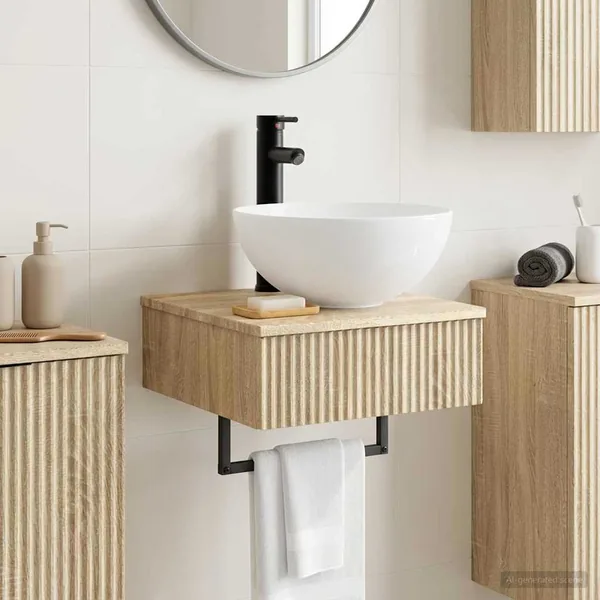 Basin de lavage mural Chêne Sonoma 40 x 41 x 40,5 cm