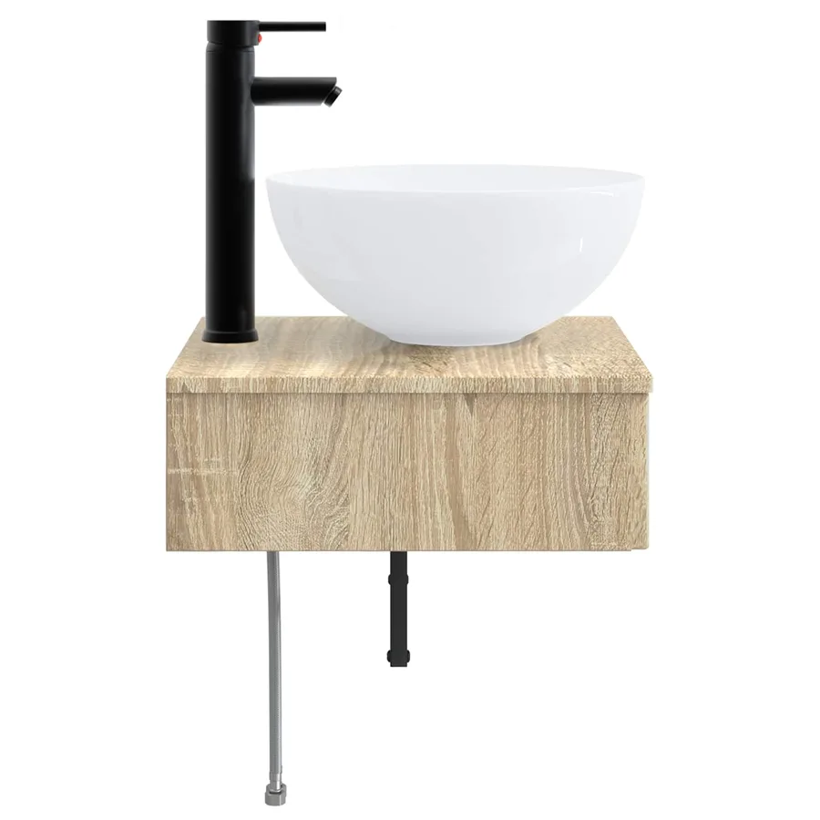 Basin de lavage mural Chêne Sonoma 40 x 41 x 40,5 cm - 4