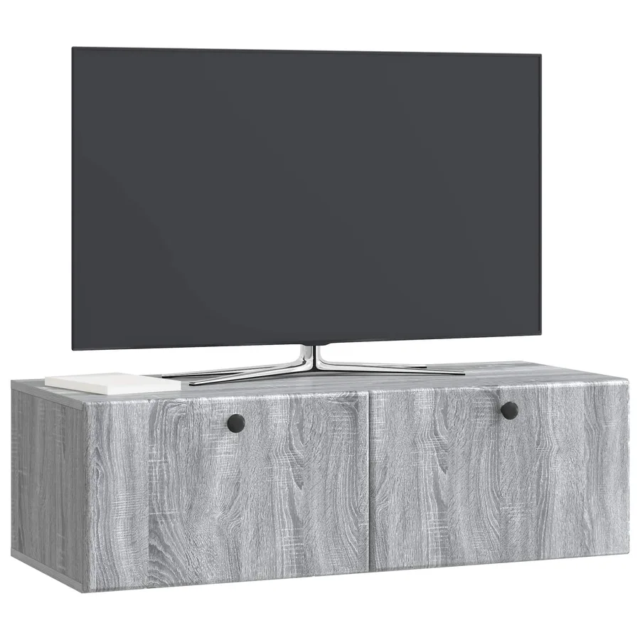 Meuble TV mural 98 x 41 x 30 cm Sonoma gris Bois d'ingénierie - 3