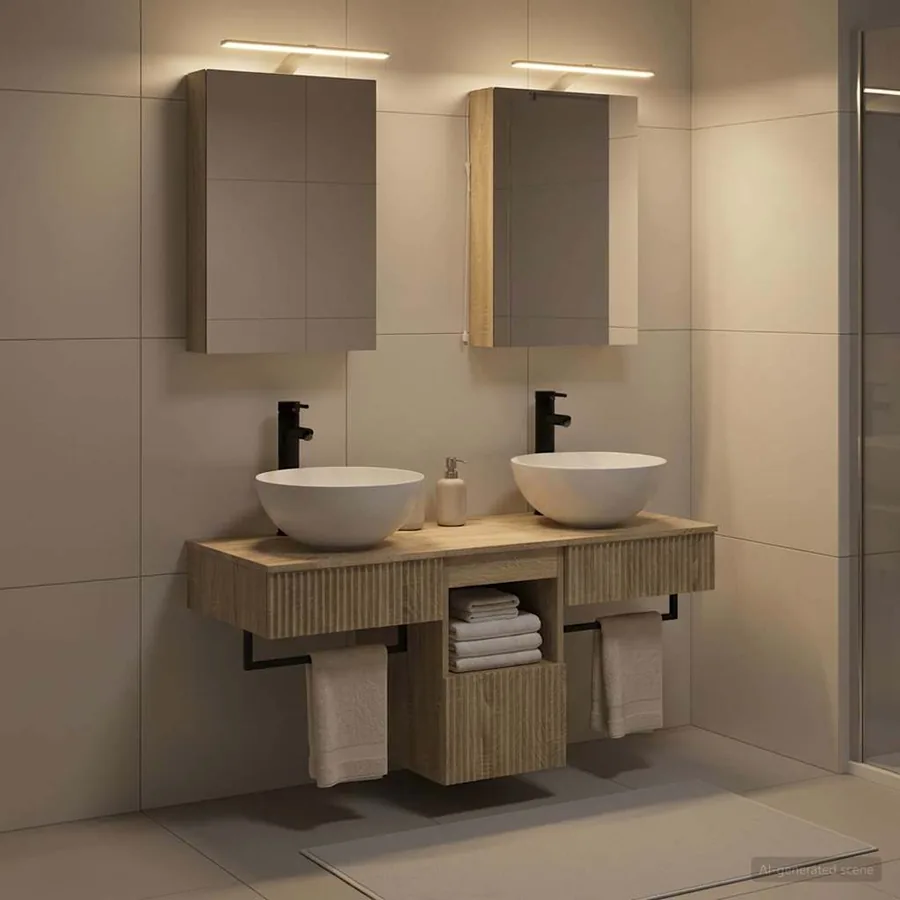 Ensemble d'armoire de salle de bain 5 pcs Chêne Sonoma