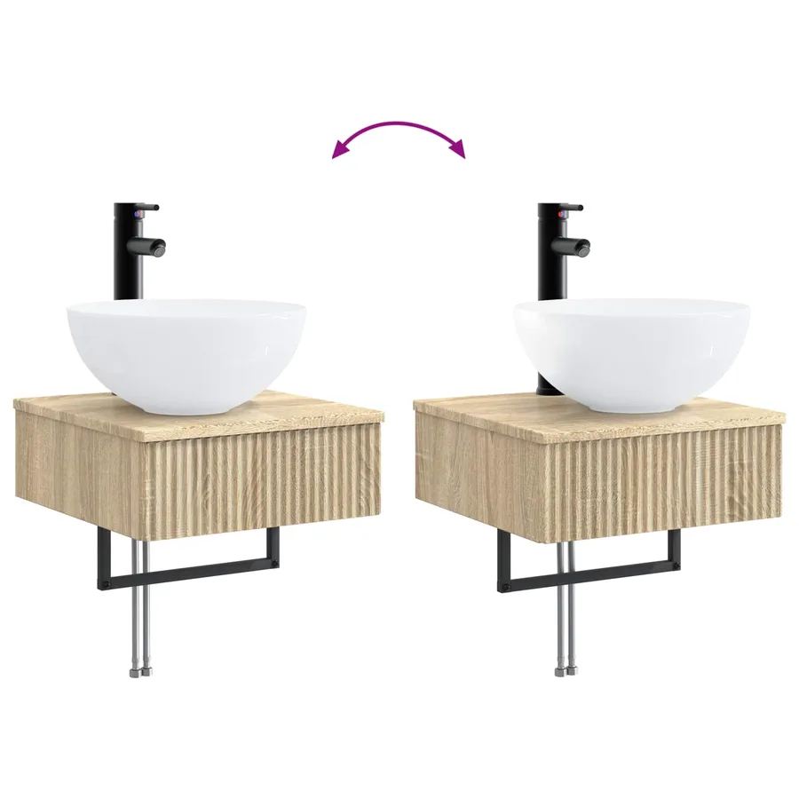 Ensemble d'armoire de salle de bain 5 pcs Chêne Sonoma - 13