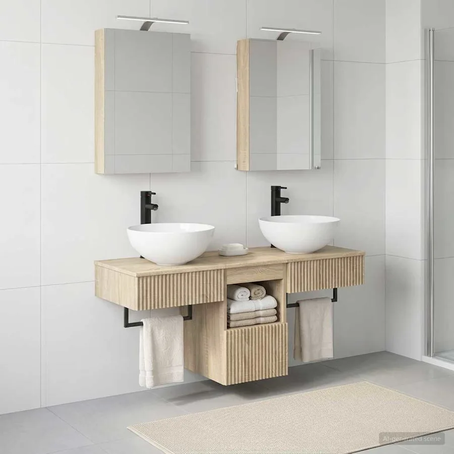 Ensemble d'armoire de salle de bain 5 pcs Chêne Sonoma - 4
