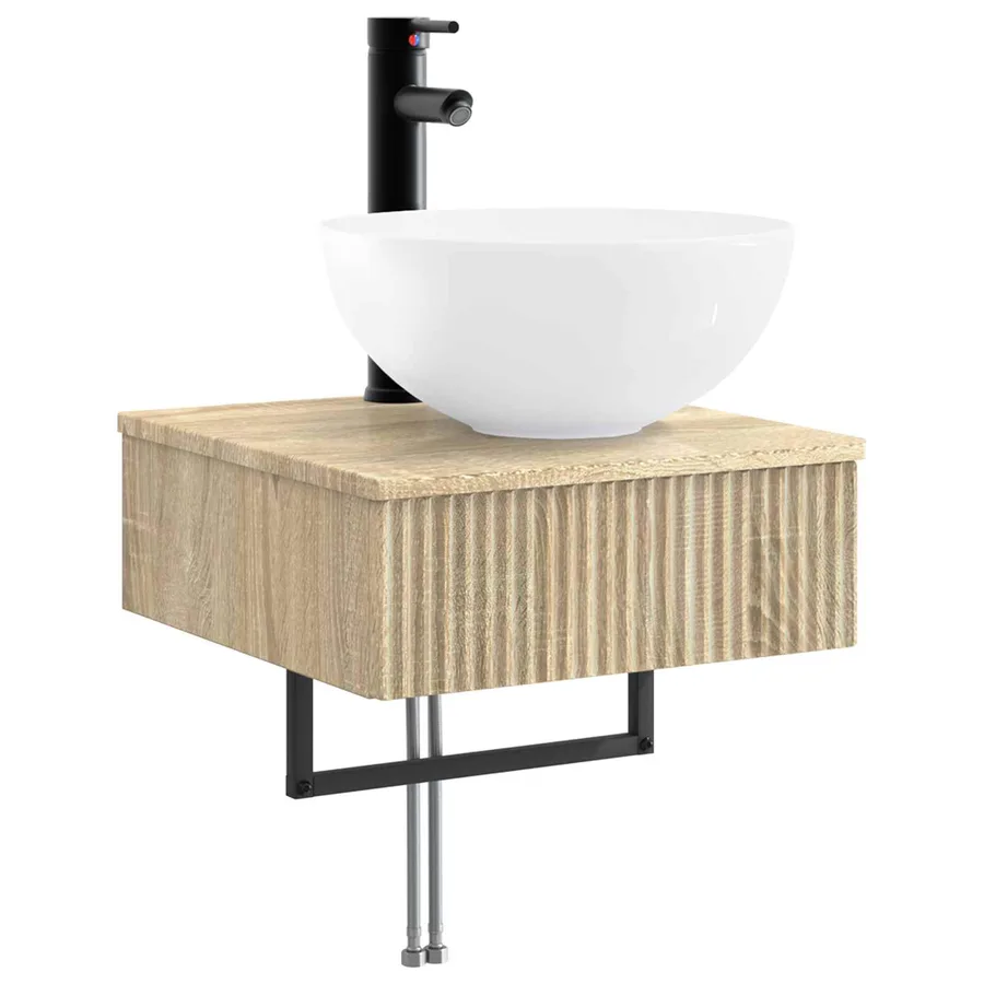 Ensemble d'armoire de salle de bain 5 pcs Chêne Sonoma - 5