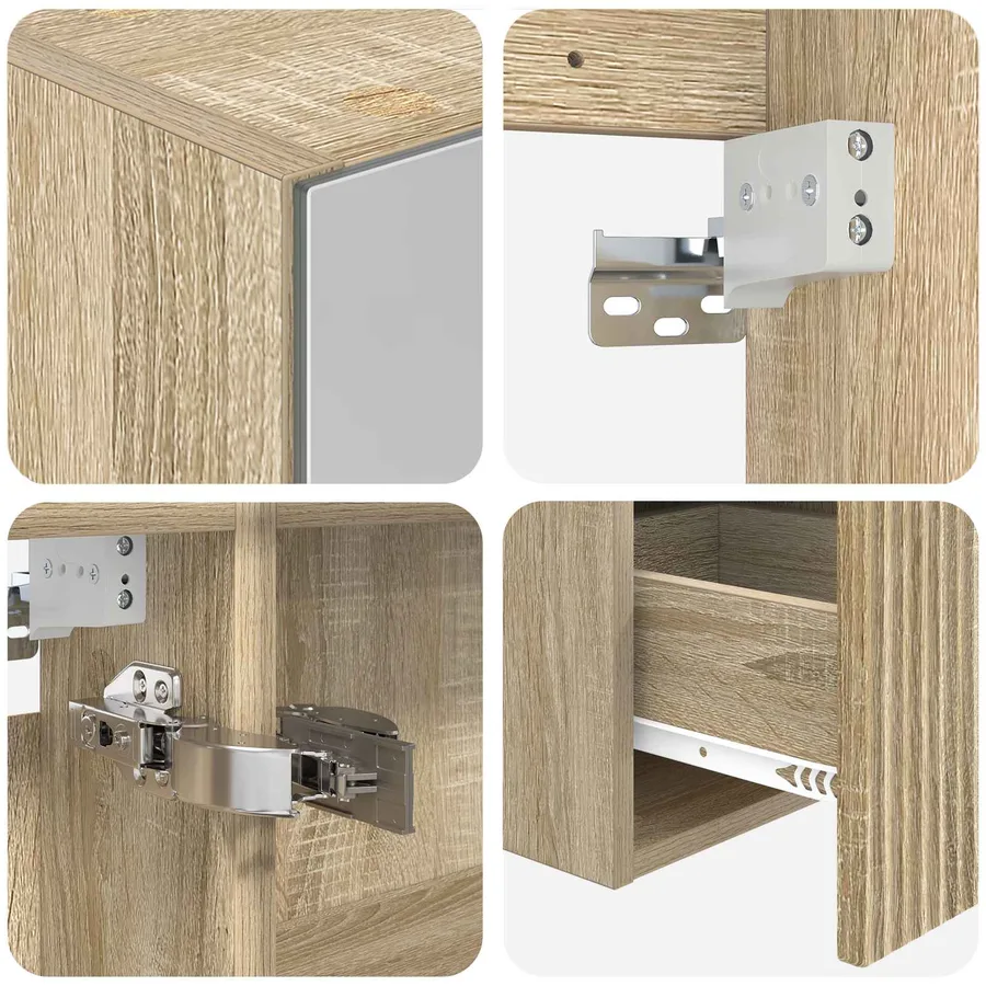 Ensemble d'armoire de salle de bain 5 pcs Chêne Sonoma - 9