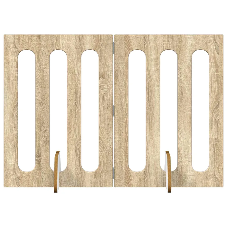 Clôture pliable pour animaux 2 pcs Chêne Sonoma - 2
