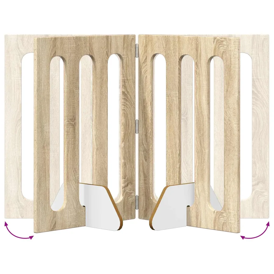 Clôture pliable pour animaux 2 pcs Chêne Sonoma - 7