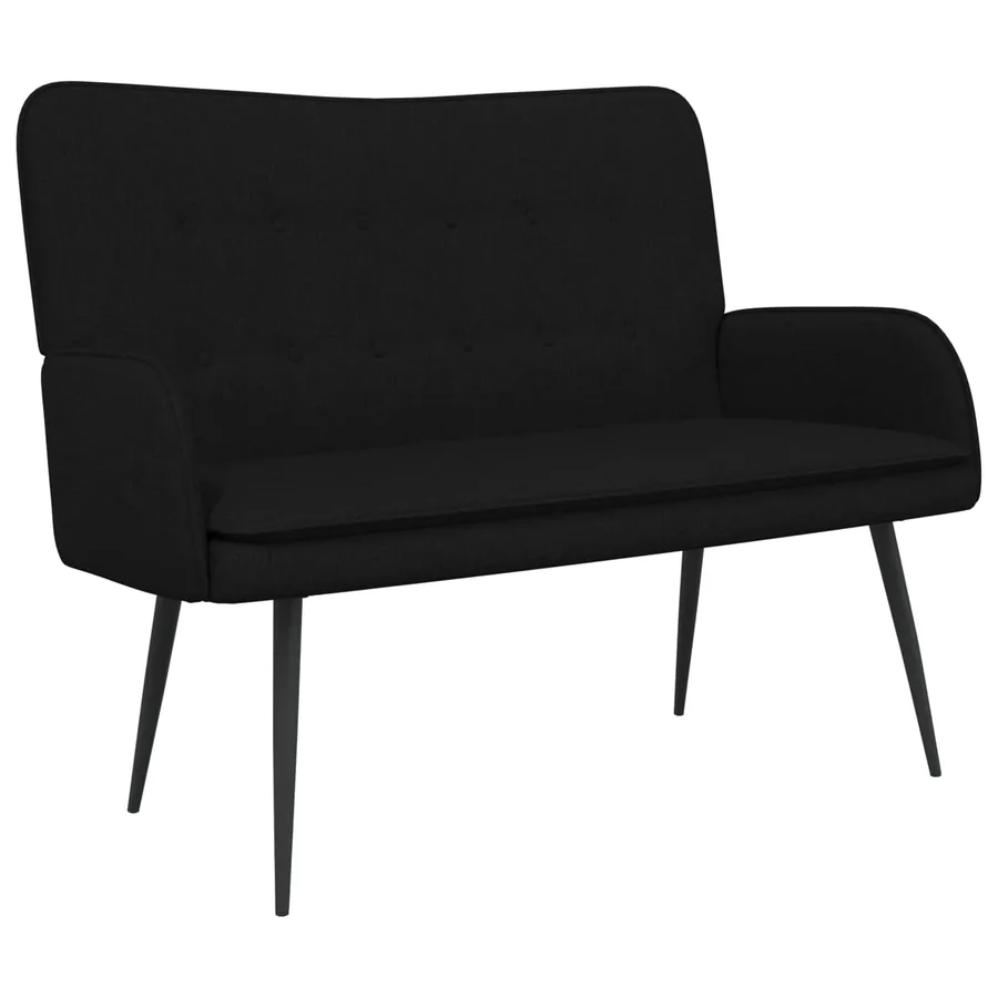 Sofa 2 places Noir 115 x 61 x 87 cm Tissu - 2