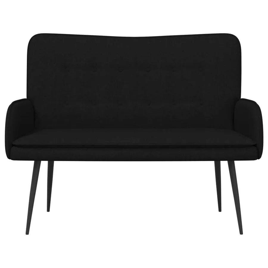 Sofa 2 places Noir 115 x 61 x 87 cm Tissu - 4