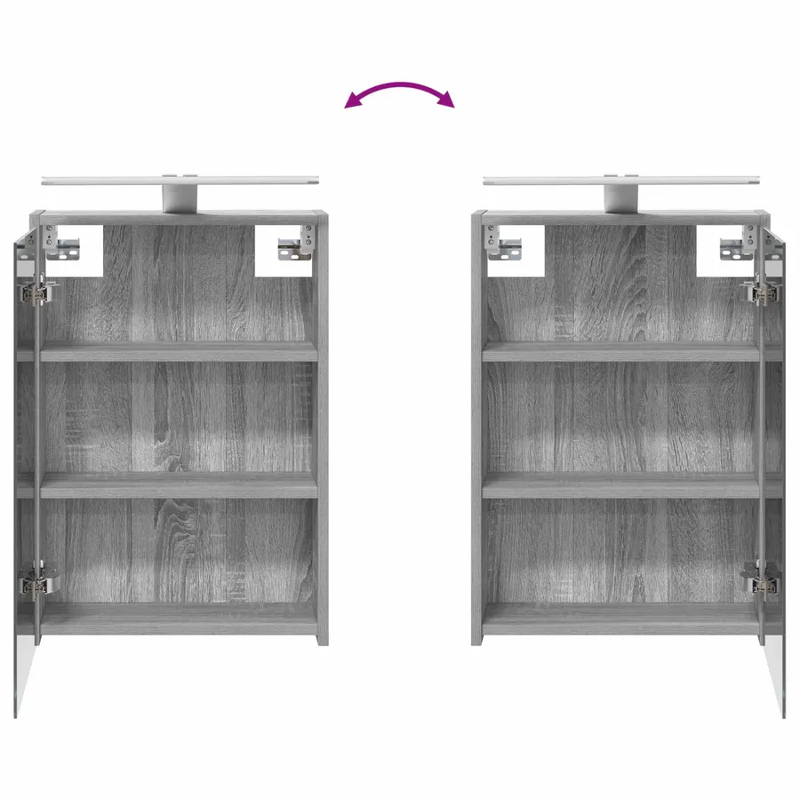 Ensemble d'armoire de salle de bain 5 pcs Sonoma gris - 12