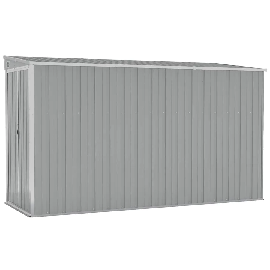 Abri de jardin mural Gris 118x288x178 cm Acier galvanisé - 2