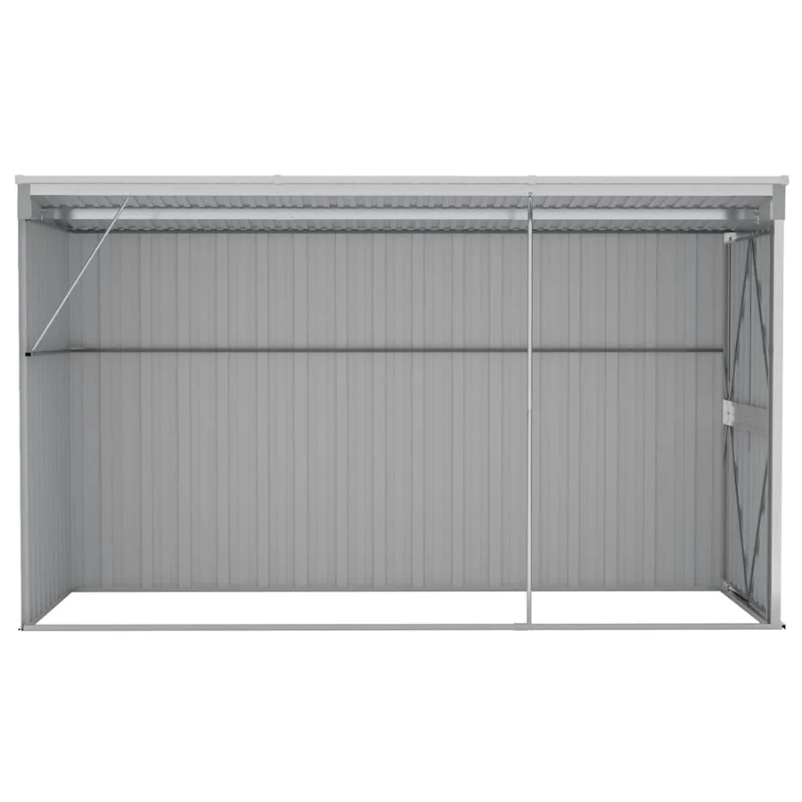 Abri de jardin mural Gris 118x288x178 cm Acier galvanisé - 5