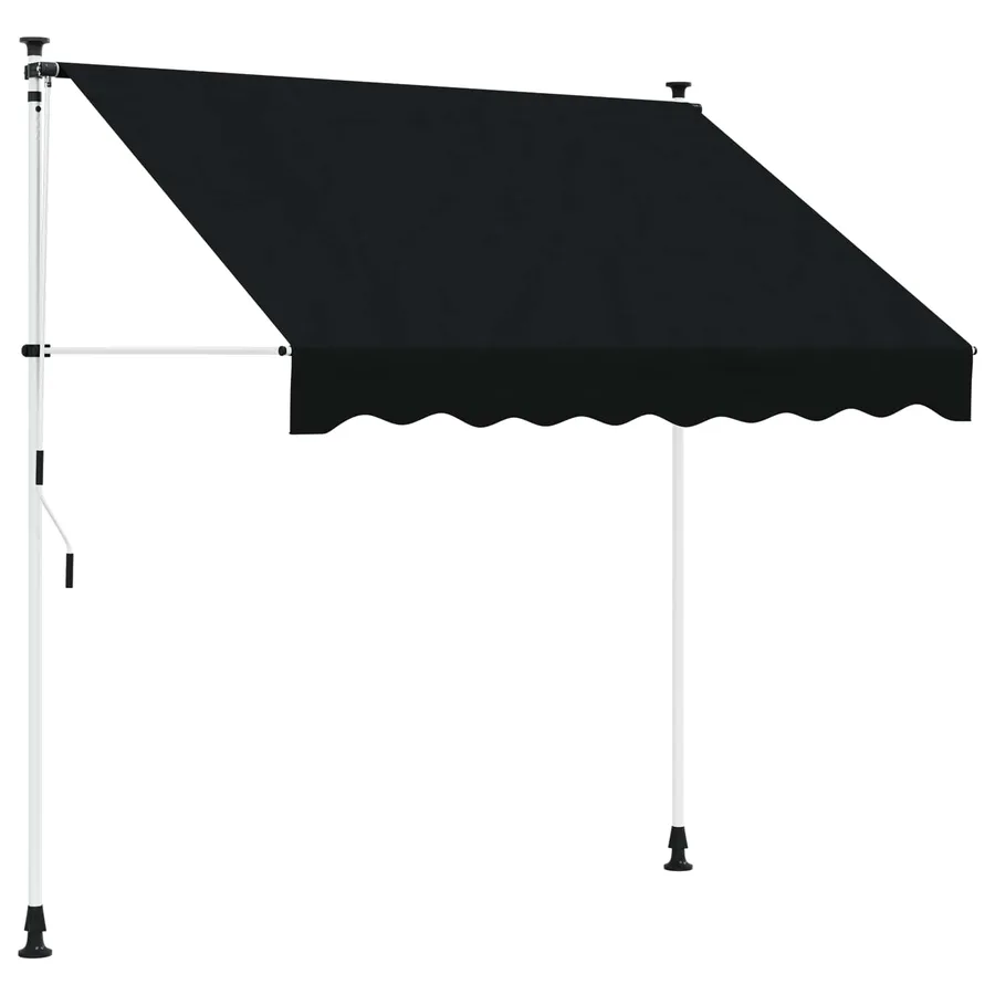 Auvent rétractable manuel Noir 350 cm - 2