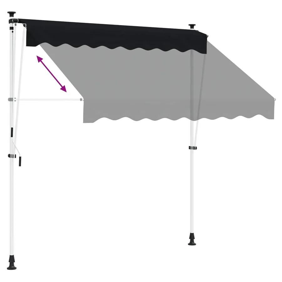 Auvent rétractable manuel Noir 350 cm - 6