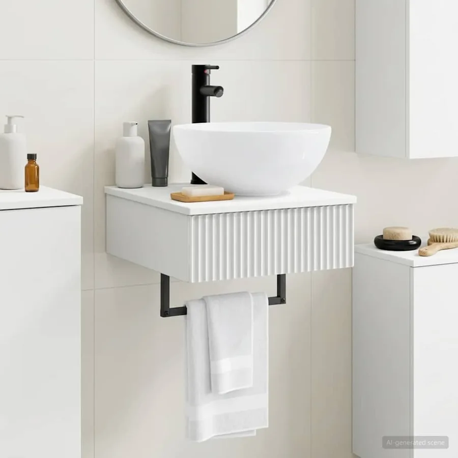 Basin de lavage mural Blanc brillant 40 x 41 x 40,5 cm