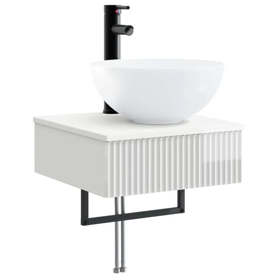 Basin de lavage mural Blanc brillant 40 x 41 x 40,5 cm - 2