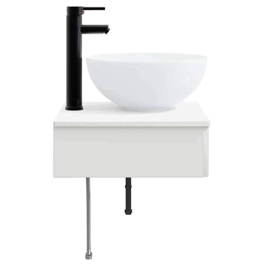 Basin de lavage mural Blanc brillant 40 x 41 x 40,5 cm - 4