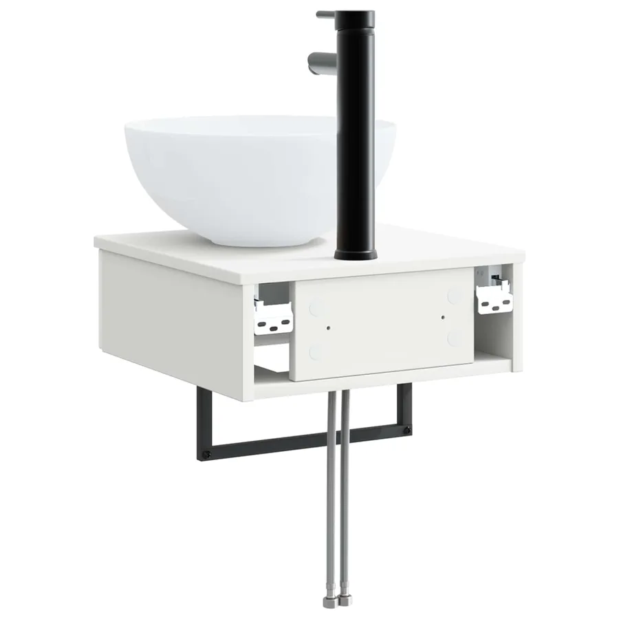 Basin de lavage mural Blanc brillant 40 x 41 x 40,5 cm - 5