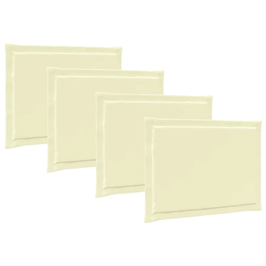 Coussins de siège 4 pcs Crème 47 x 36 x 2 cm Polyester - 2