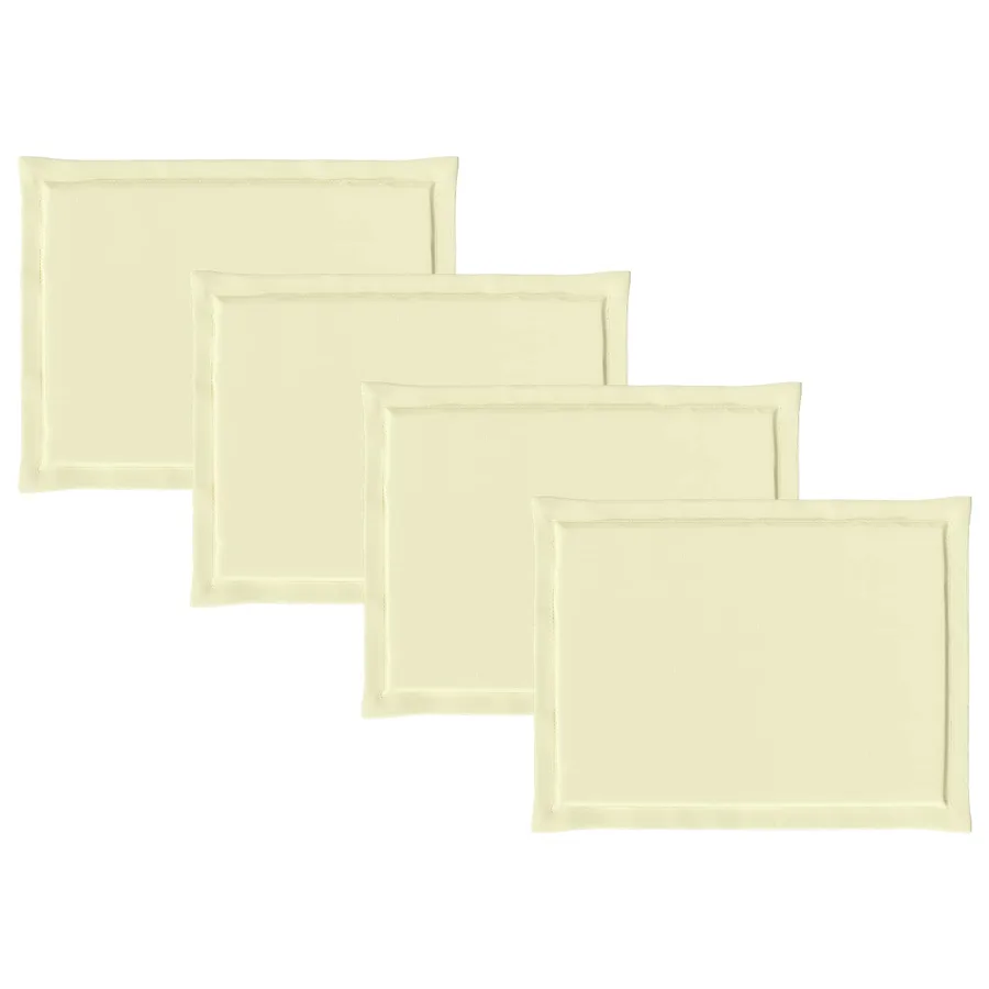 Coussins de siège 4 pcs Crème 47 x 36 x 2 cm Polyester - 6
