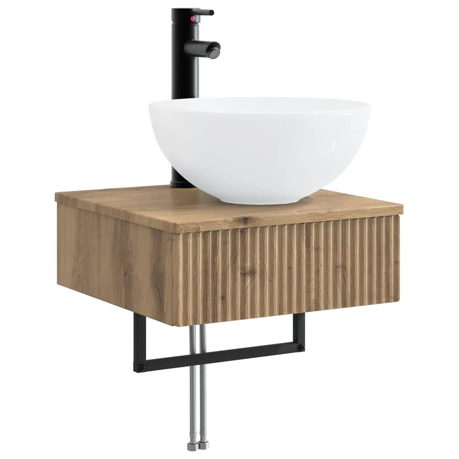 Ensemble d'armoire de salle de bain 5 pc Chêne artisanal - 5