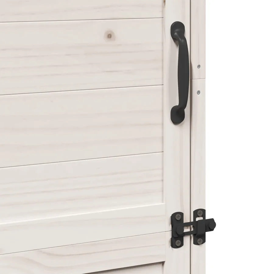 Abri de jardin Blanc 59,5 x 56 x 176,5 cm Bois de Sapin Massif - 9