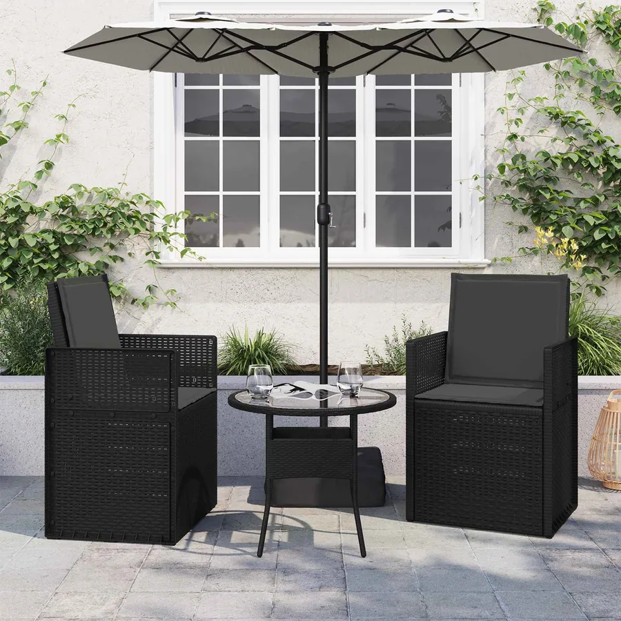 Coussins de siège et de dos 2 pcs Anthracite 47 x 45 x 2 cm